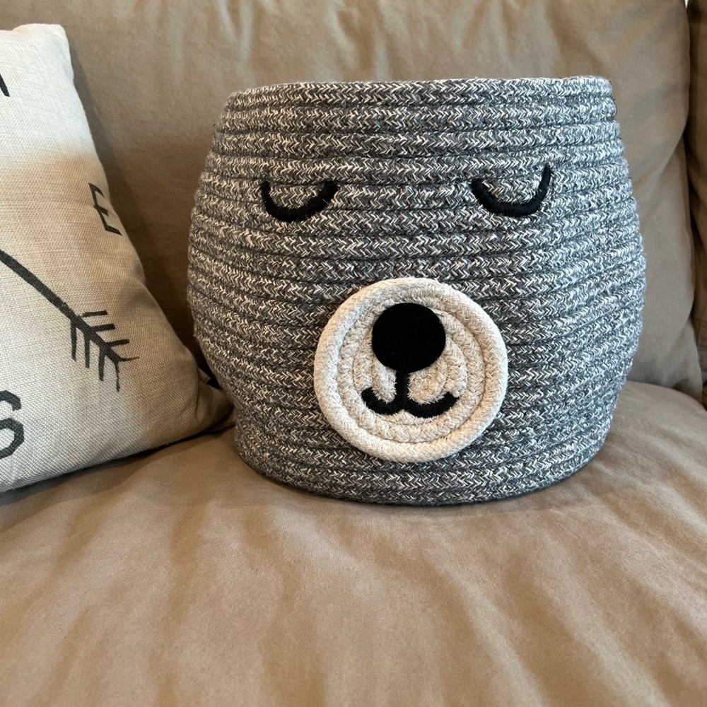 Adorable Soft Woven Bear Basket 🐻